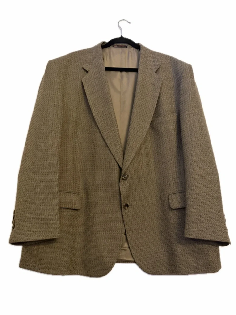 MENS 50R STAFFORD TAN/BROWN WOOL TWEED HERRINGBONE CLASSIC FIT SPORTS COAT